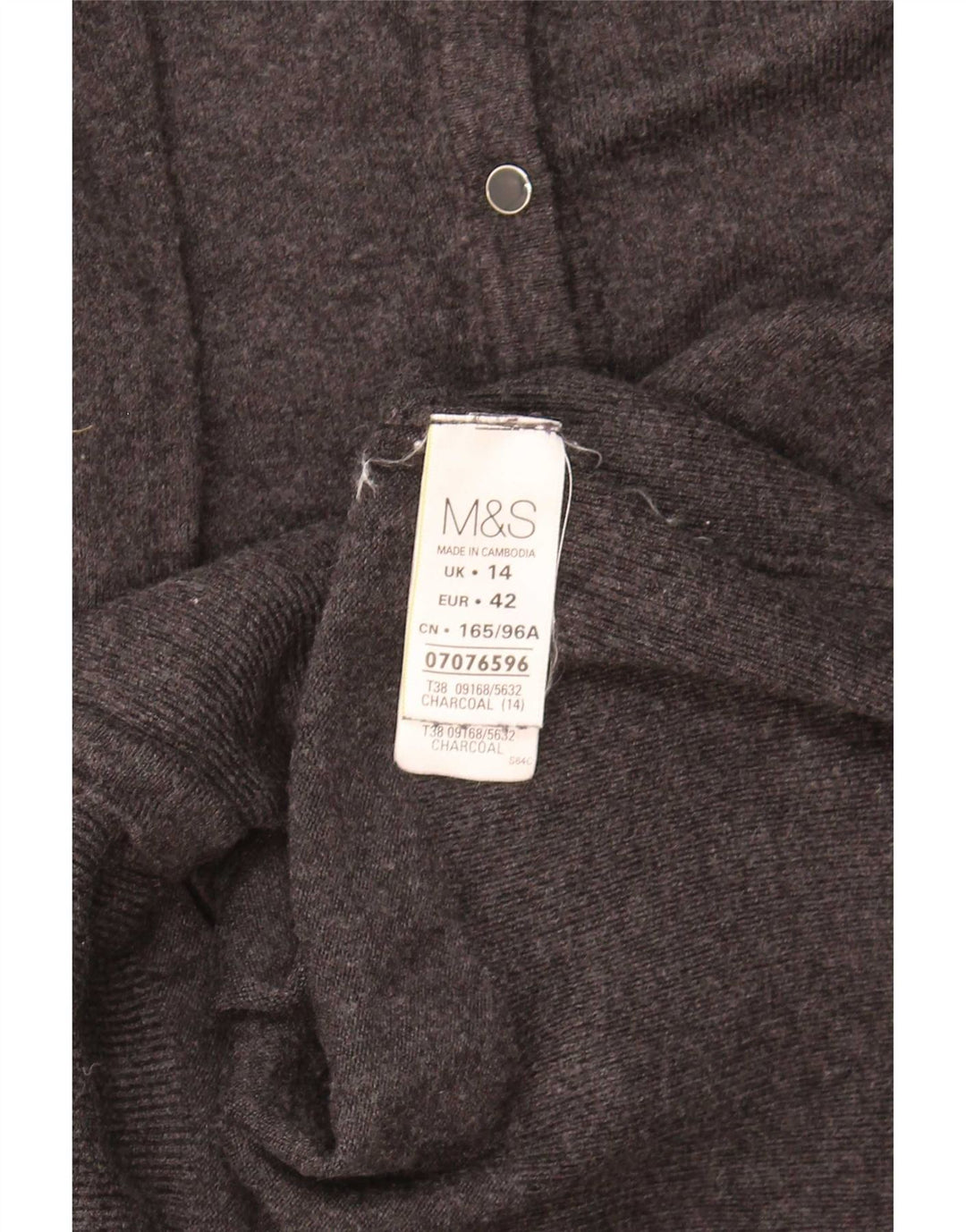 Marks & Spencer Dame Cardigan Sweater UK 14 Medium Grey Viscose
