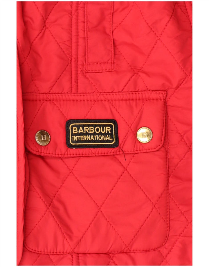 BARBOUR Girls Utility Jacket 10-11 Years Red Polyamide