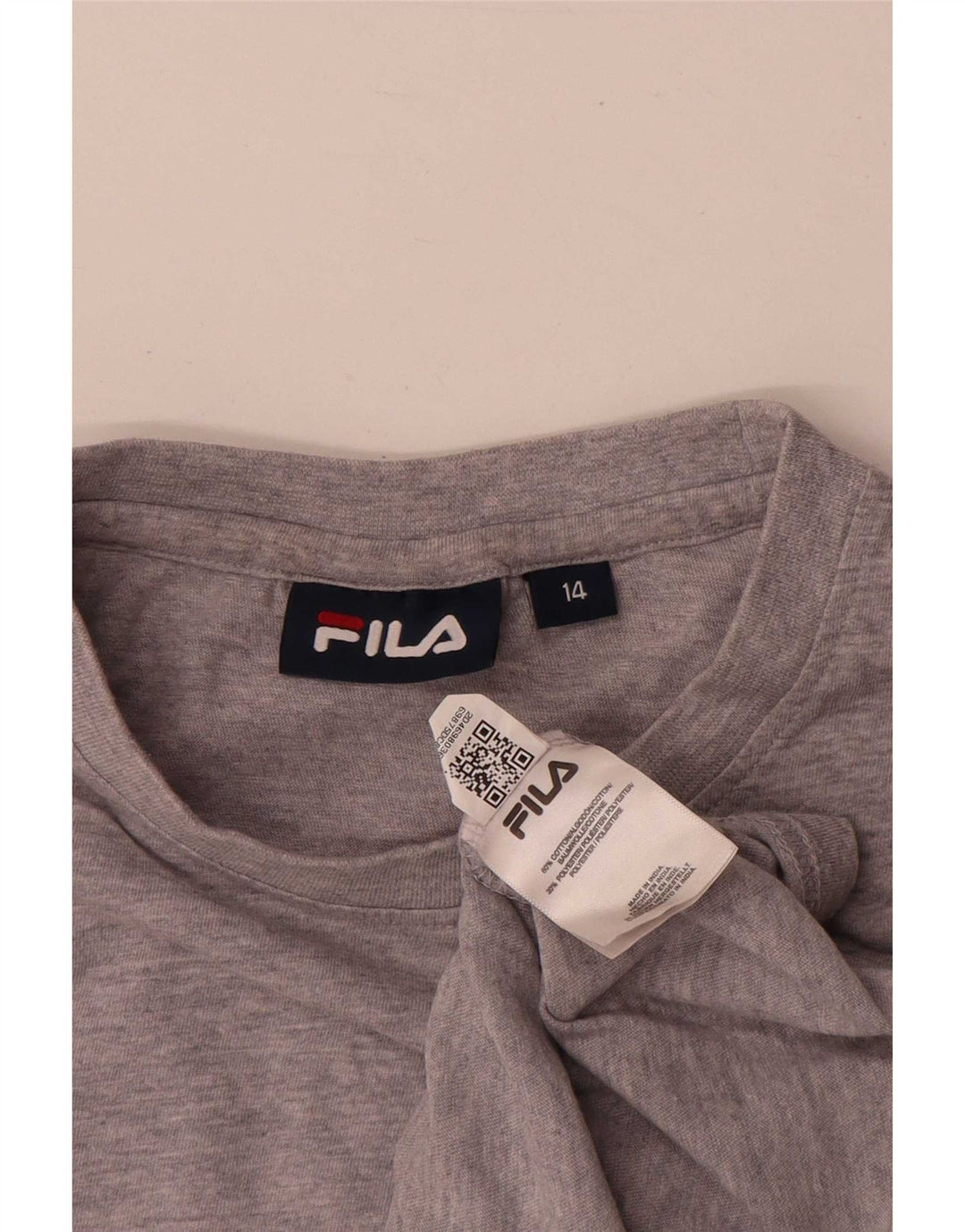 Fila Boys Grafisk T-Shirt Top 13-14 År Grå Bomuld