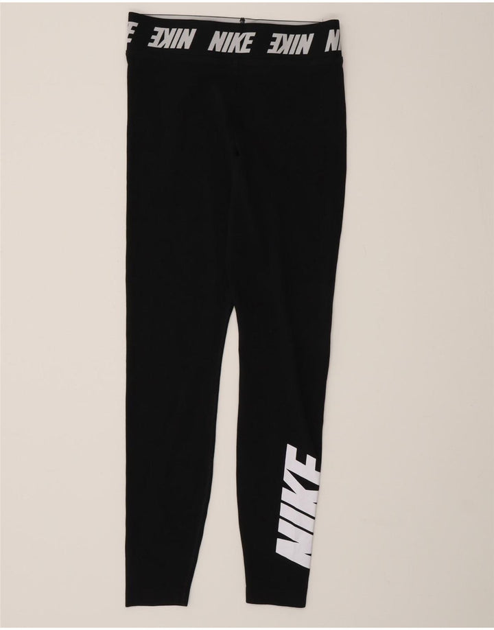 Nike Dame Grafiske Leggings UK 10 Small Black Bomuld