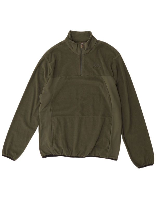 Kappa Fleece Jumper med lynlås til kvinder XL Khaki Polyester