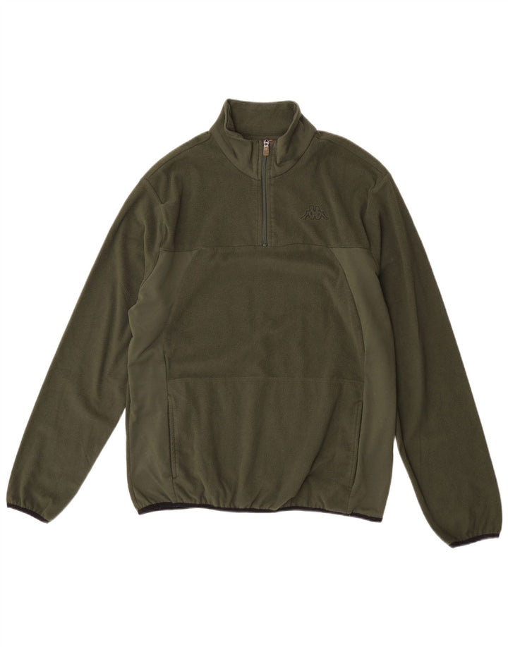 Kappa Fleece Jumper med lynlås til kvinder XL Khaki Polyester