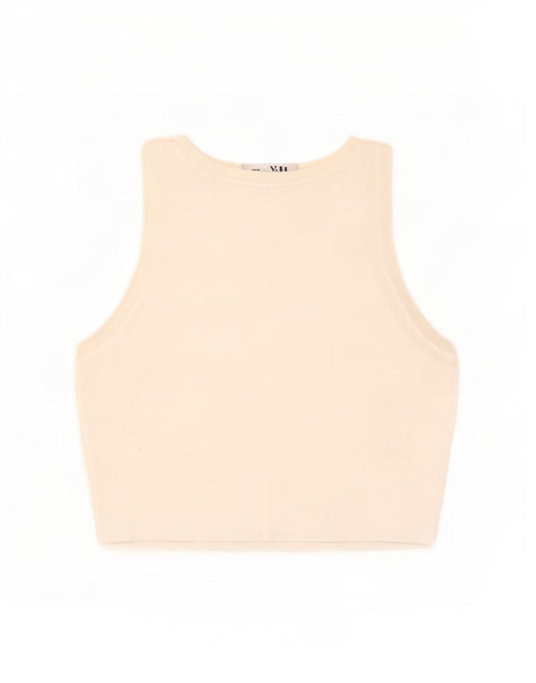 Zara Womens Crop Vest Top UK 8 Small White Viscose
