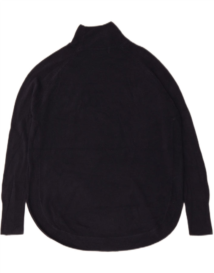 Marks & Spencer Dame Turtle Neck Jumper Sweater UK 10 Small Navy Blue