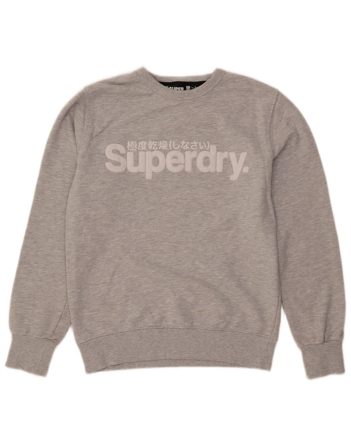 Superdry Grafisk Sweatshirt-trøje til mænd Medium Grey Flecked Bomuld