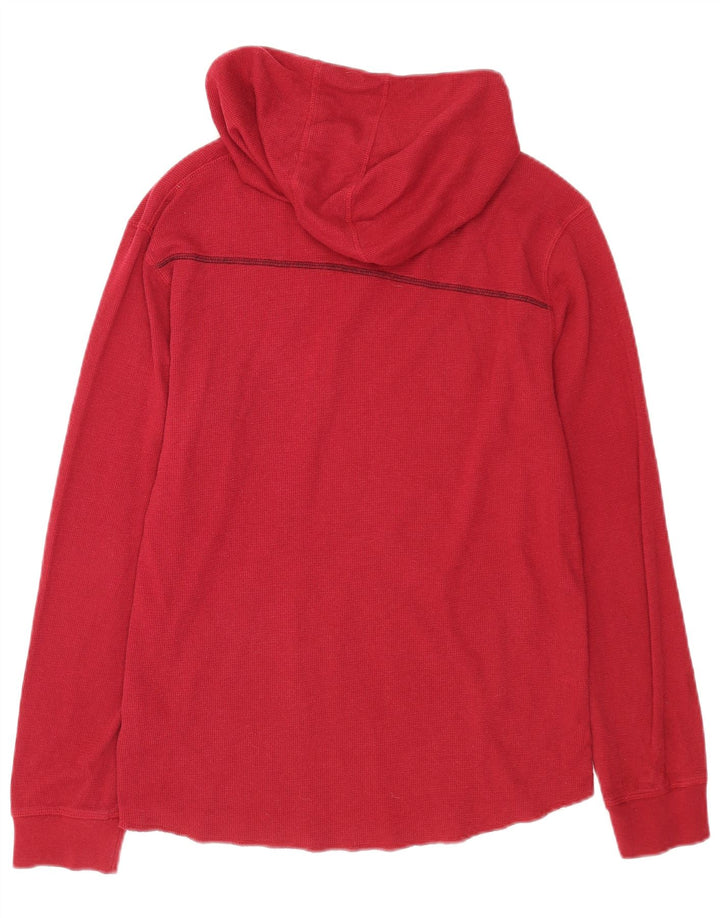 Volcom Herre Button Neck Hoodie Jumper Stor Rød Bomuld