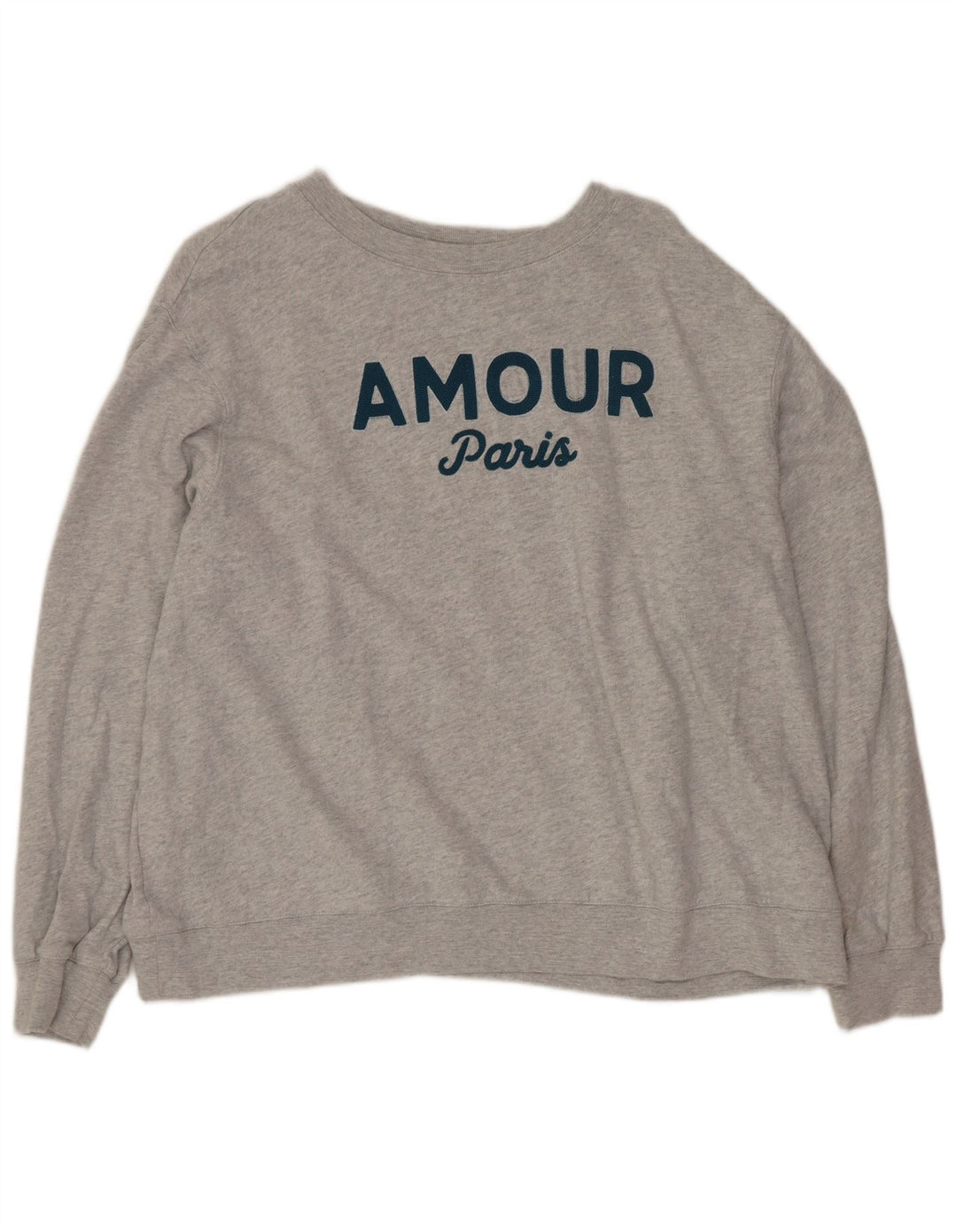 Marks & Spencer Dame Grafisk Oversized Sweatshirt Jumper UK 16 Stor Grå