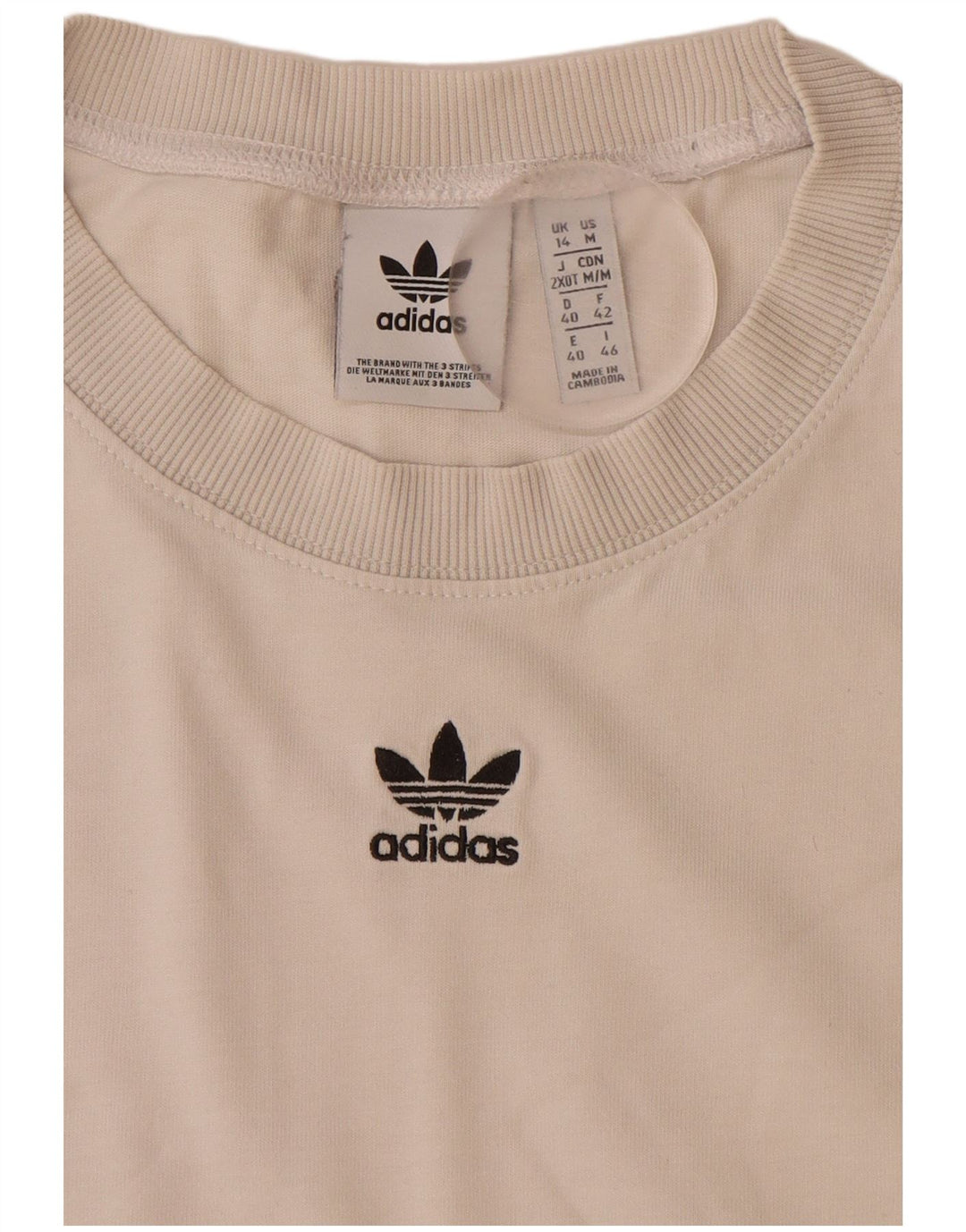 ADIDAS Grafisk T-Shirt Top til kvinder DK 14 Stor Hvid
