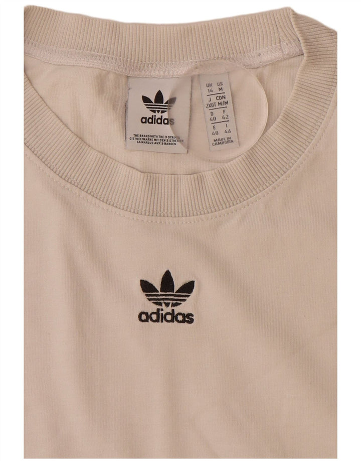 ADIDAS Grafisk T-Shirt Top til kvinder DK 14 Stor Hvid