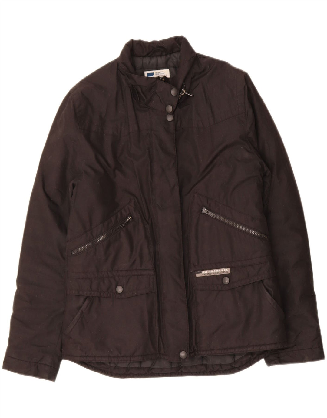 LEVI'S Womens Padded Jacket UK 14 Medium Black Vintage Levi's and Second-Hand Levi's from Messina Hembry 