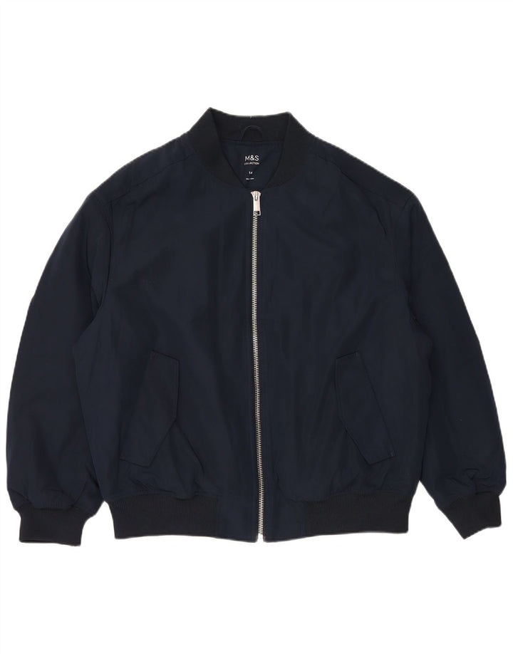 Marks & Spencer Dame Oversized Bomber Jacket UK 14 Large Navy Blue