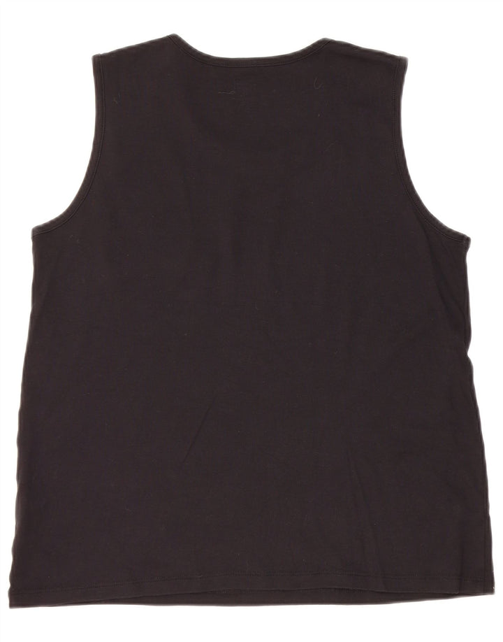 L.L.BEAN Damevest Top UK 14 Stor Sort Bomuld