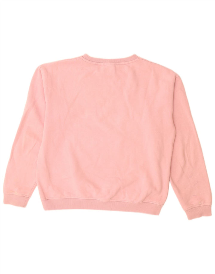 ELLESSE Grafisk Sweatshirt Jumper til kvinder UK 12 Medium Pink Bomuld