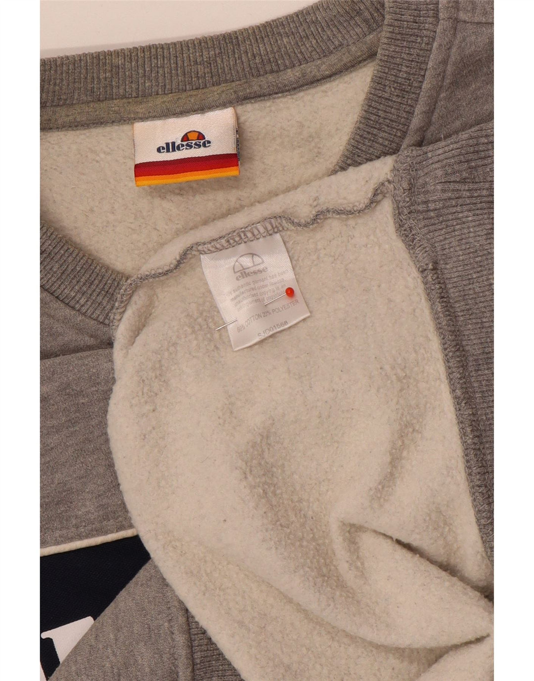 Ellesse Herre Grafisk Sweatshirt Jumper Lille Grå Colourblock Bomuld