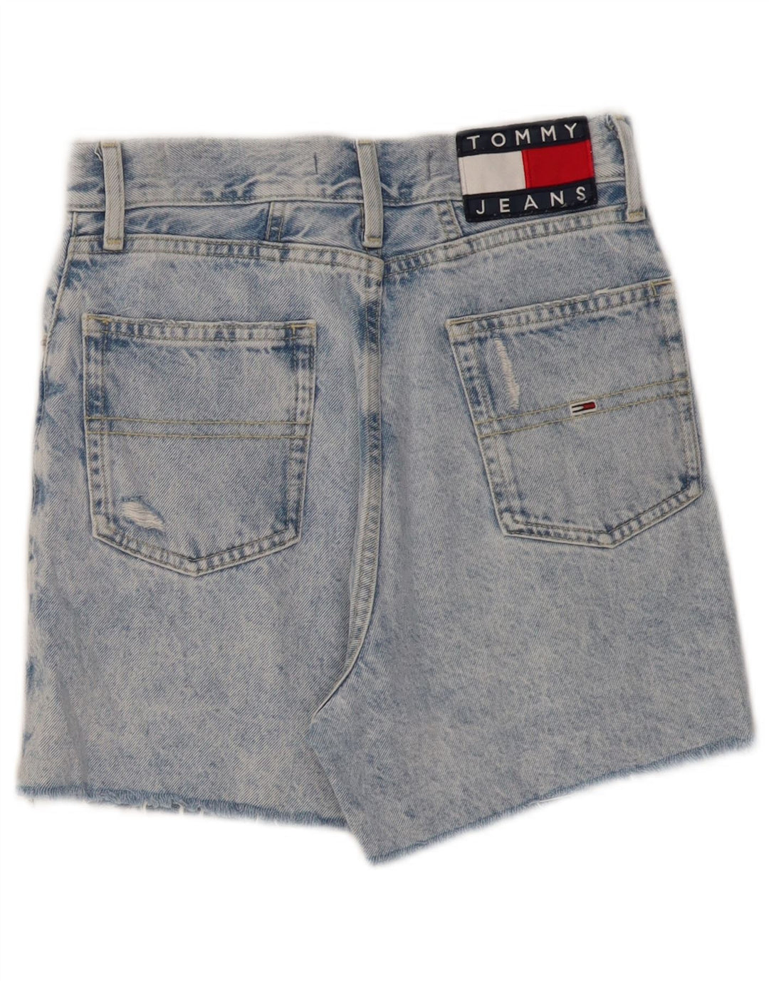 TOMMY HILFIGER Kvinders mor nødlidende denimshorts med høj talje W24 XS Blå