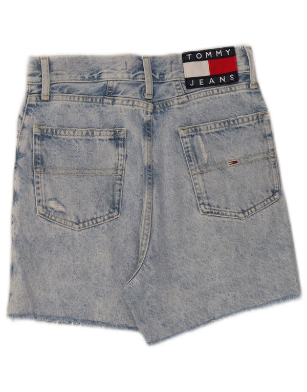 TOMMY HILFIGER Kvinders mor nødlidende denimshorts med høj talje W24 XS Blå