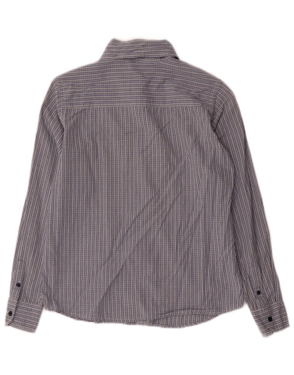Benetton drengeskjorte 10-11 år XL Blue Gingham Cotton