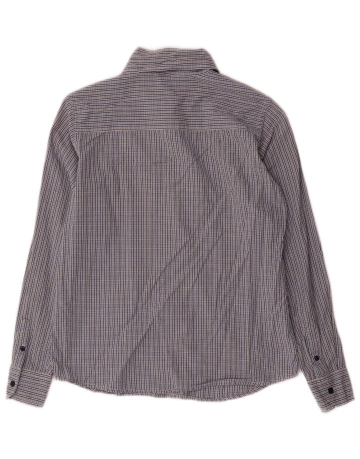Benetton drengeskjorte 10-11 år XL Blue Gingham Cotton
