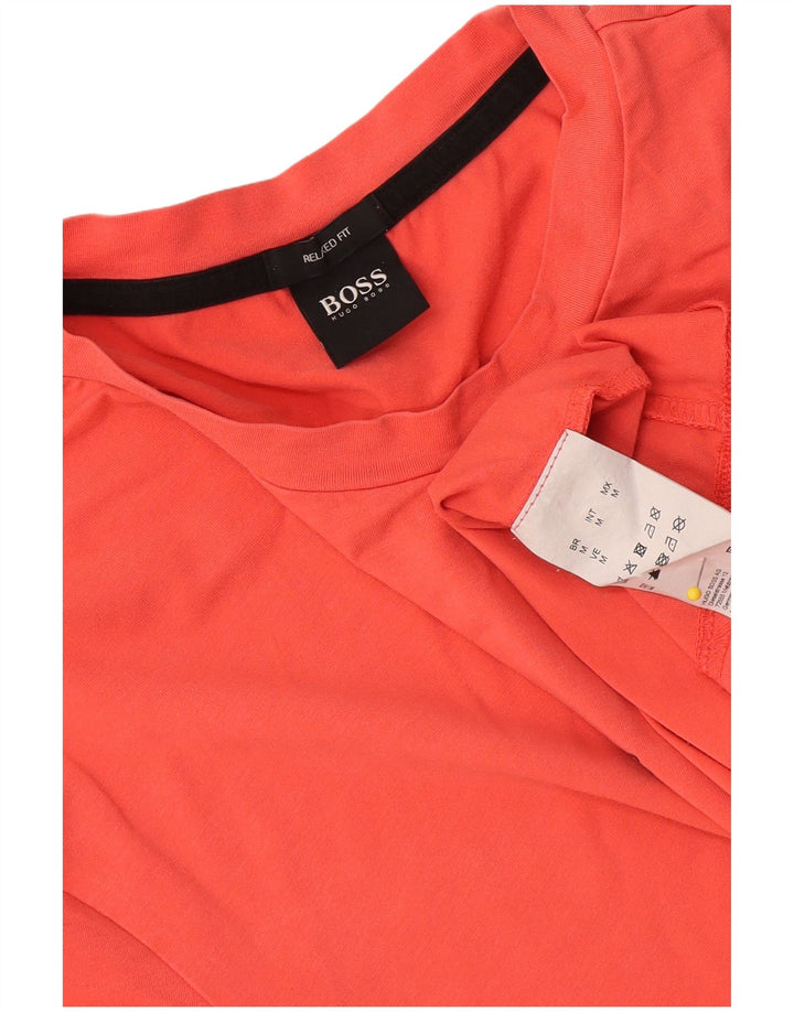 Hugo Boss Herre Relaxed Fit T-Shirt Top Medium Orange Bomuld