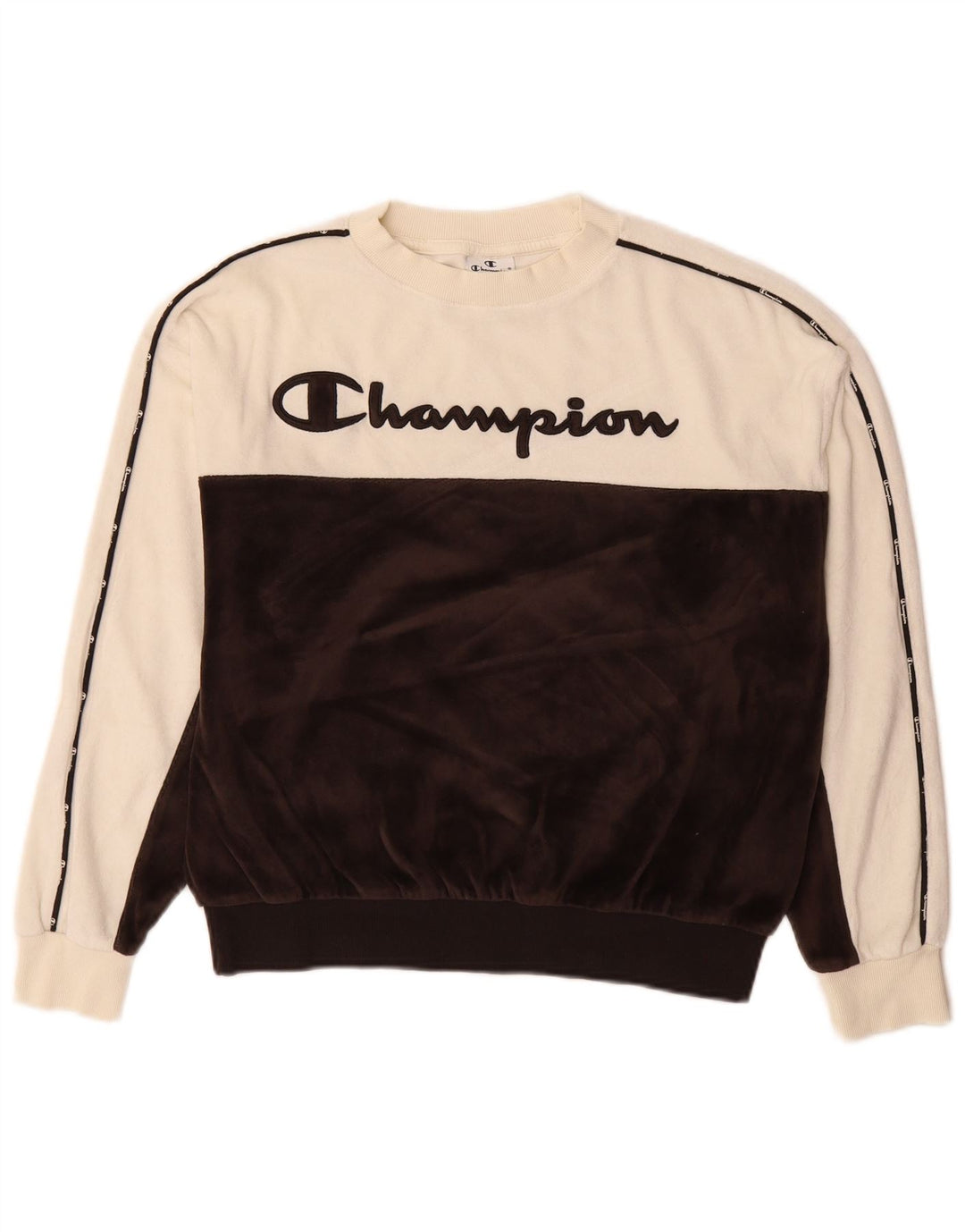 Champion Kvinder Oversized Grafisk Sweatshirt Jumper UK 10 Lille Sort