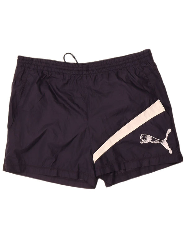 Puma Herre grafiske badeshorts store marineblå Colourblock Polyester