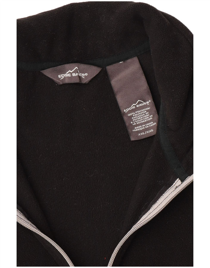 Eddie Bauer herre lynlås hals fleece jumper 2XL sort polyester