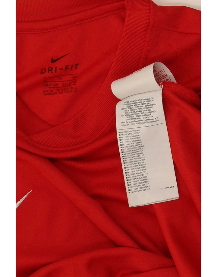 Nike Boys Dri Fit T-Shirt Top 13-14 år XL Rød Polyester
