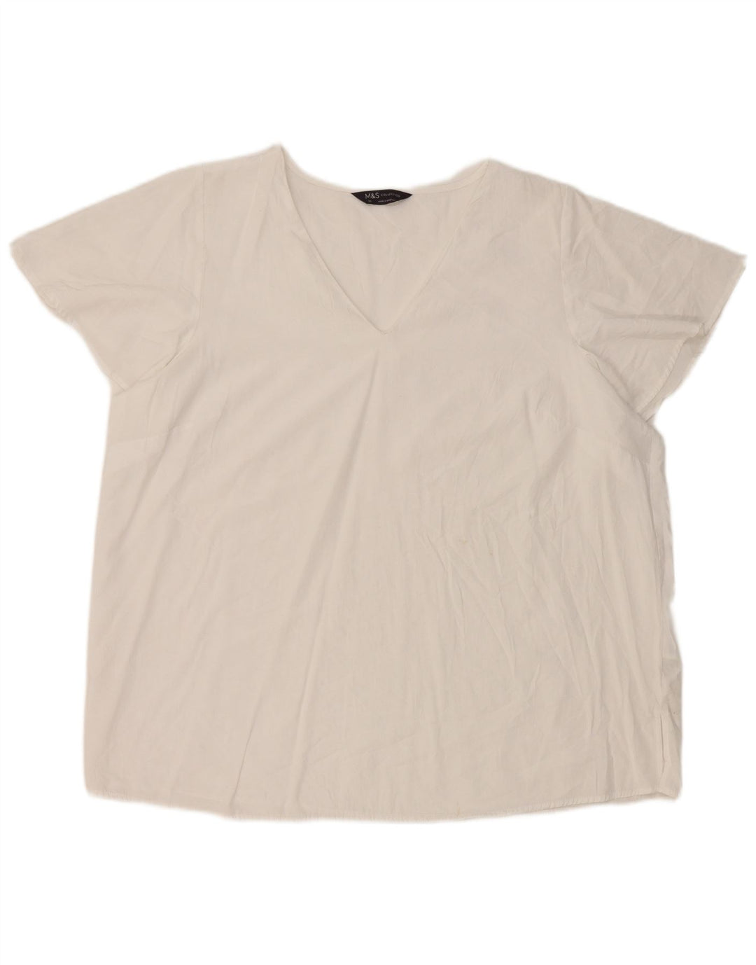 Marks & Spencer Damebluse Top UK 20 2XL Hvid Viscose