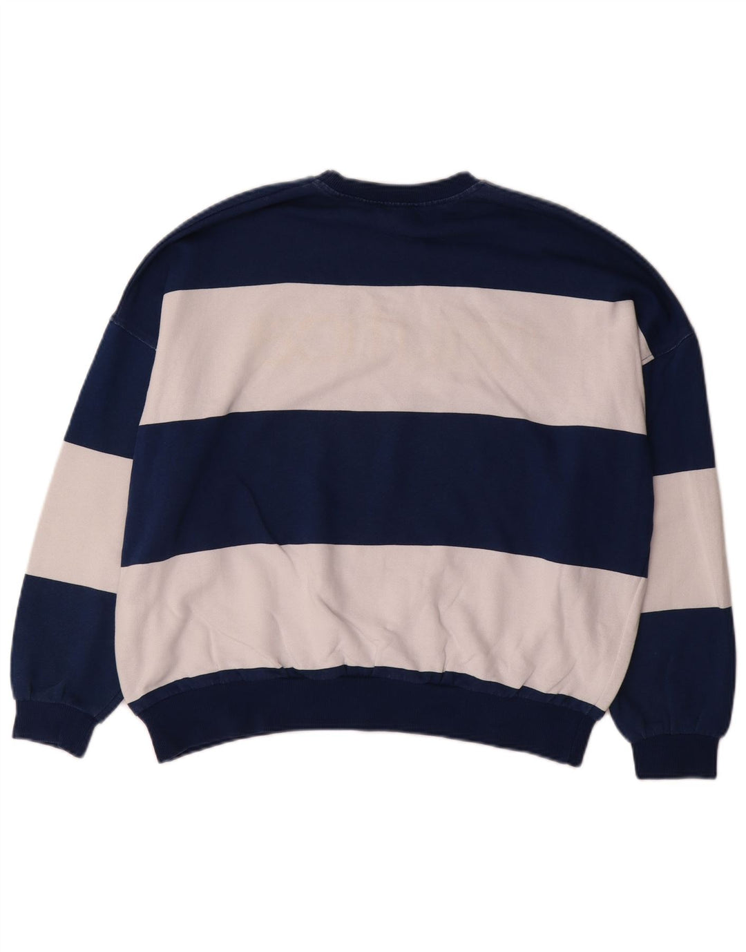 NAUTICA Dame Oversized Sweatshirt Jumper UK 10 Small Navy Blue Stribet