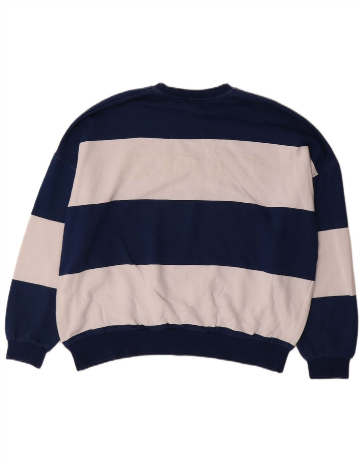 NAUTICA Dame Oversized Sweatshirt Jumper UK 10 Small Navy Blue Stribet