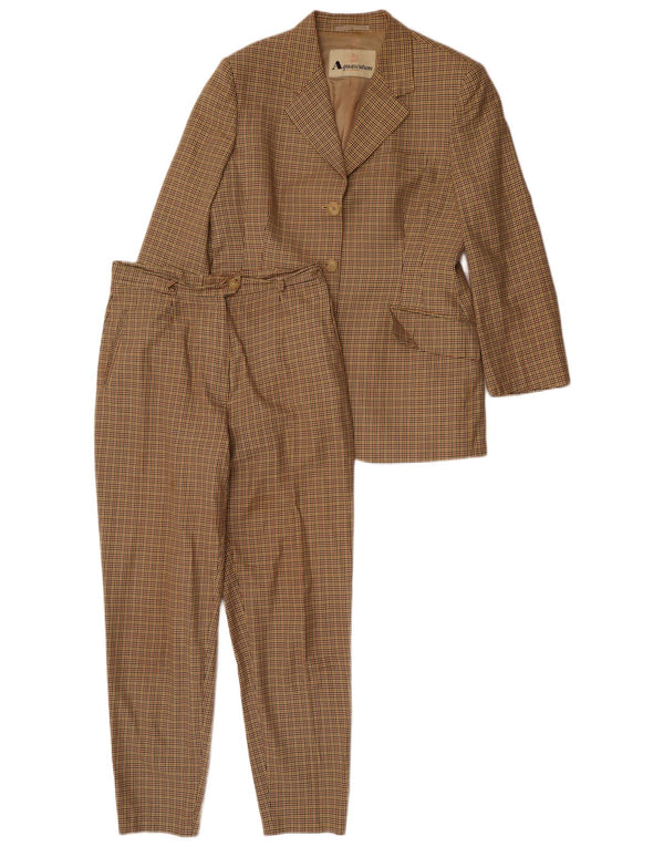 Aquascutum Dame 3-knap 2-delt jakkesæt IT 46 Large W32 L28 Beige ternet