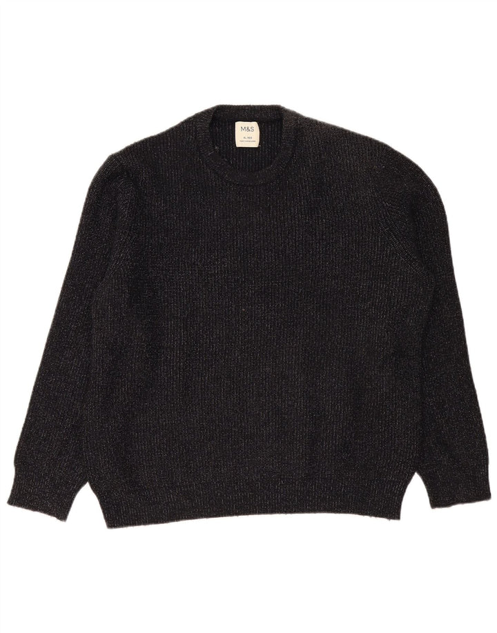 Marks & Spencer Herre sweater med rund hals XL Marineblå Flecked