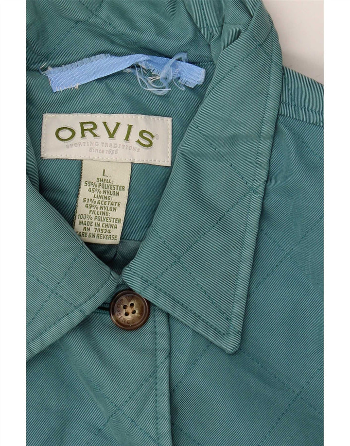 Orvis Quiltet jakke til kvinder UK 16 Large Blue Polyester
