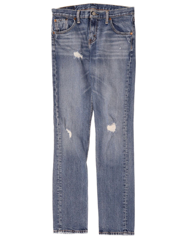 Levi's Womens 511 Distressed Slim Jeans W29 L32 Blå Bomuld