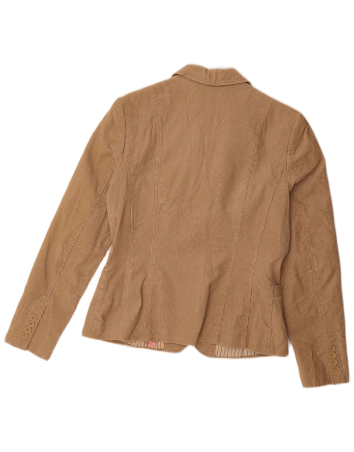 Zara Dame 3-knaps fløjlsjakke Blazer DK 14 Stor Beige Bomuld