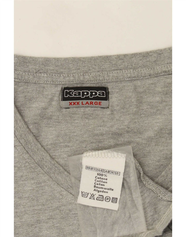 Kappa Herre T-Shirt Top 3XL Grå Bomuld