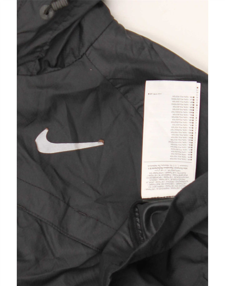 Nike Regnjakke med hætte til kvinder UK 12 Medium Sort Polyester