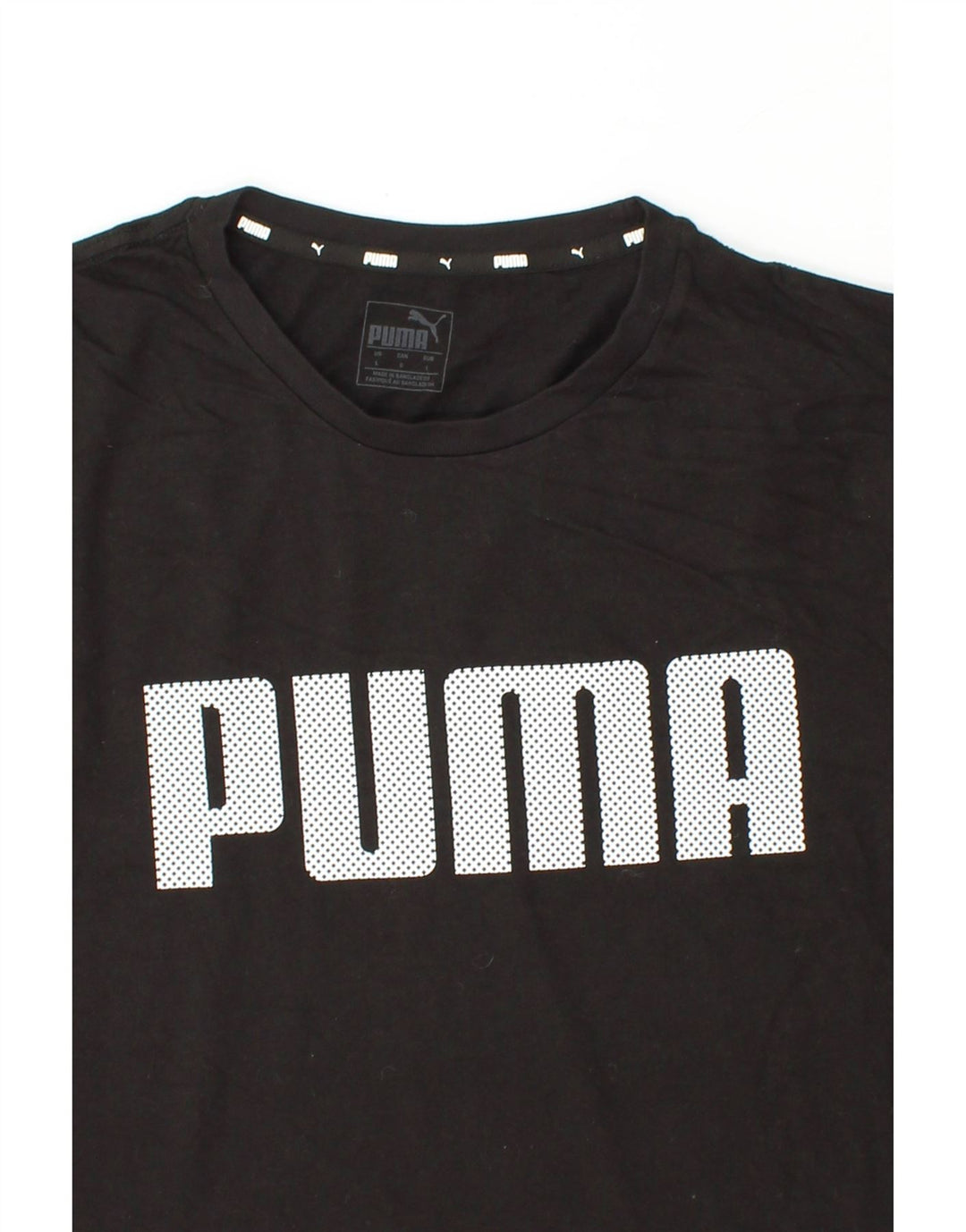 PUMA Mens Graphic T-Shirt Top Large Black Cotton Vintage Puma and Second-Hand Puma from Messina Hembry 