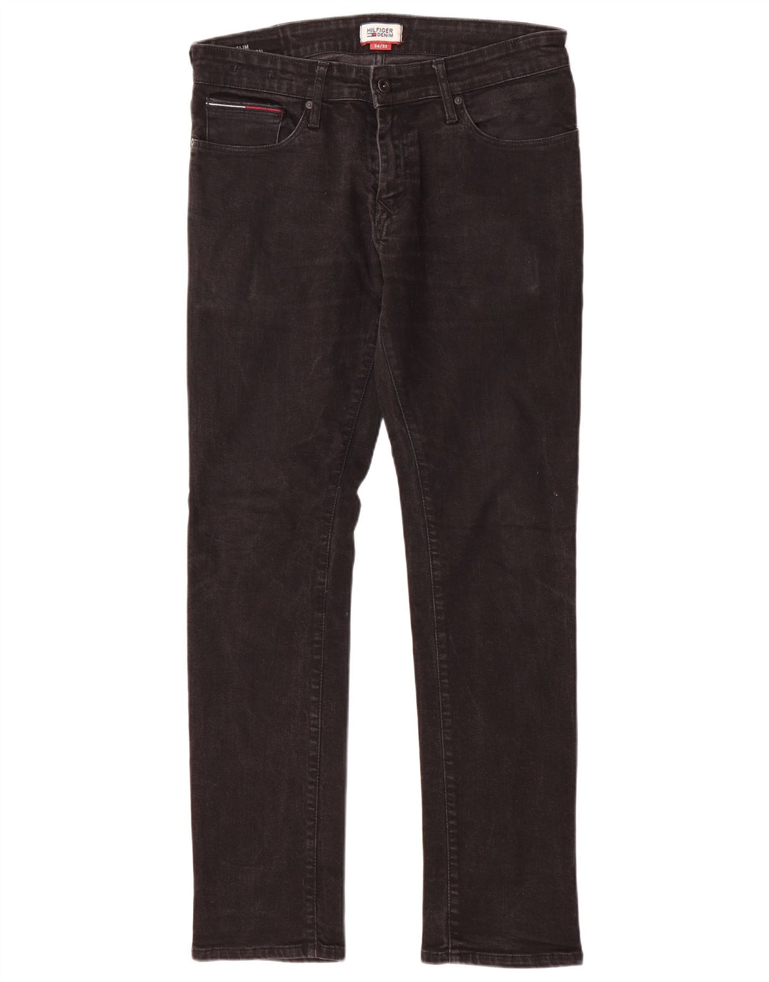 TOMMY HILFIGER Herre Scanton Slim Jeans W34 L32 Sort Bomuld