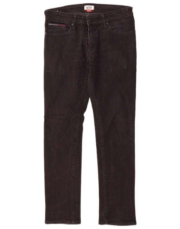 TOMMY HILFIGER Herre Scanton Slim Jeans W34 L32 Sort Bomuld