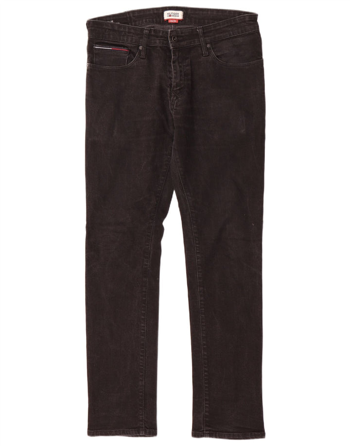 TOMMY HILFIGER Herre Scanton Slim Jeans W34 L32 Sort Bomuld