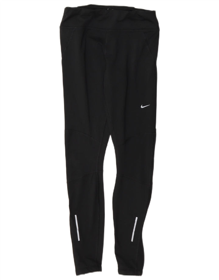 Nike Dame Dri Fit Leggings UK 8 Small Black Polyester