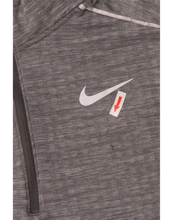 Nike Herre Running Zip Neck Pullover Træningsdragt Top Stor Grå Polyester