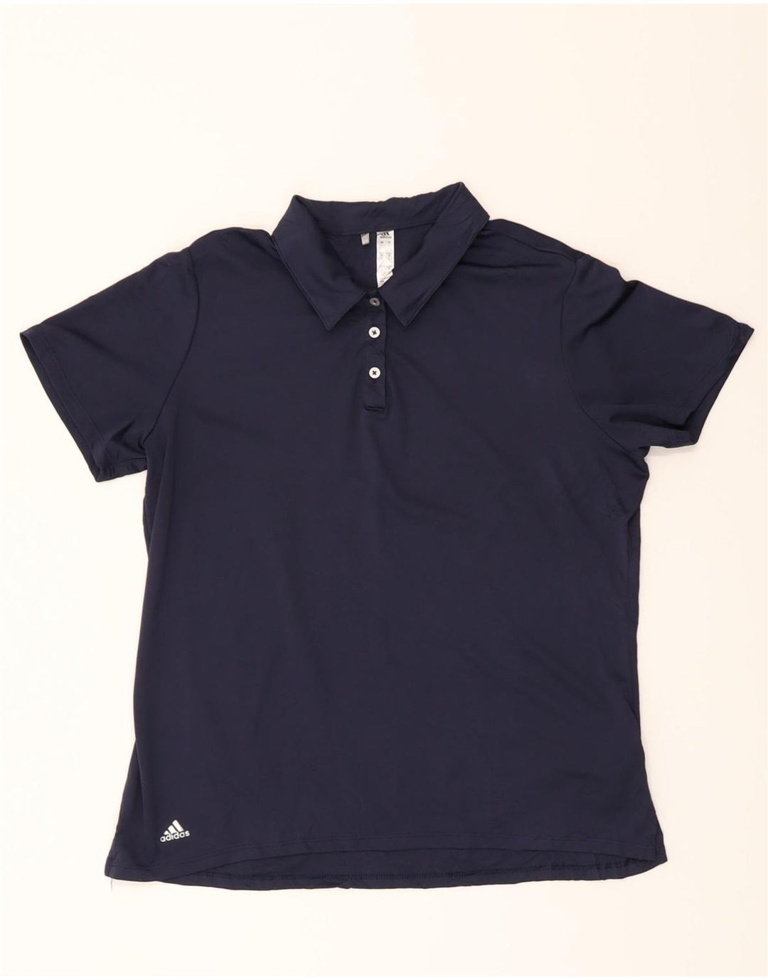 ADIDAS Womens Polo Shirt UK 16 Large Navy Blue Polyester Vintage Adidas and Second-Hand Adidas from Messina Hembry 