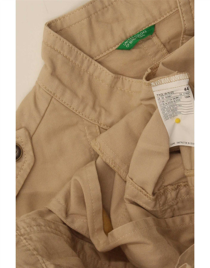 Benetton Militærjakke til kvinder IT 44 Medium Beige Bomuld