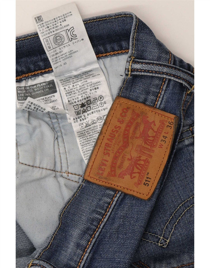 Levi's Herre 511 Slim Jeans W34 L32 Blå Bomuld