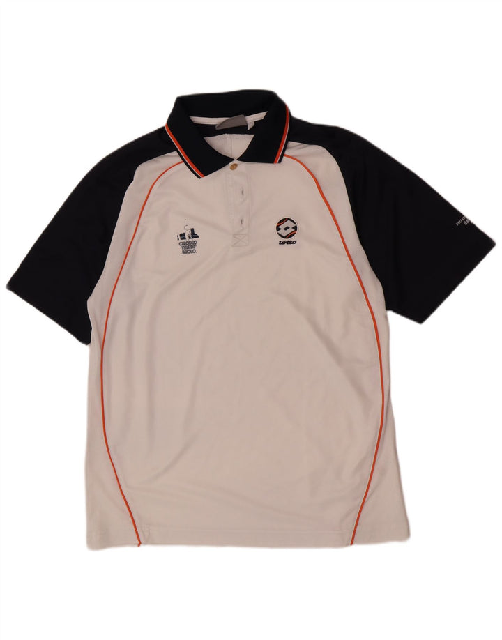 Lotto Herre Polo Shirt Large White Colourblock Polyester