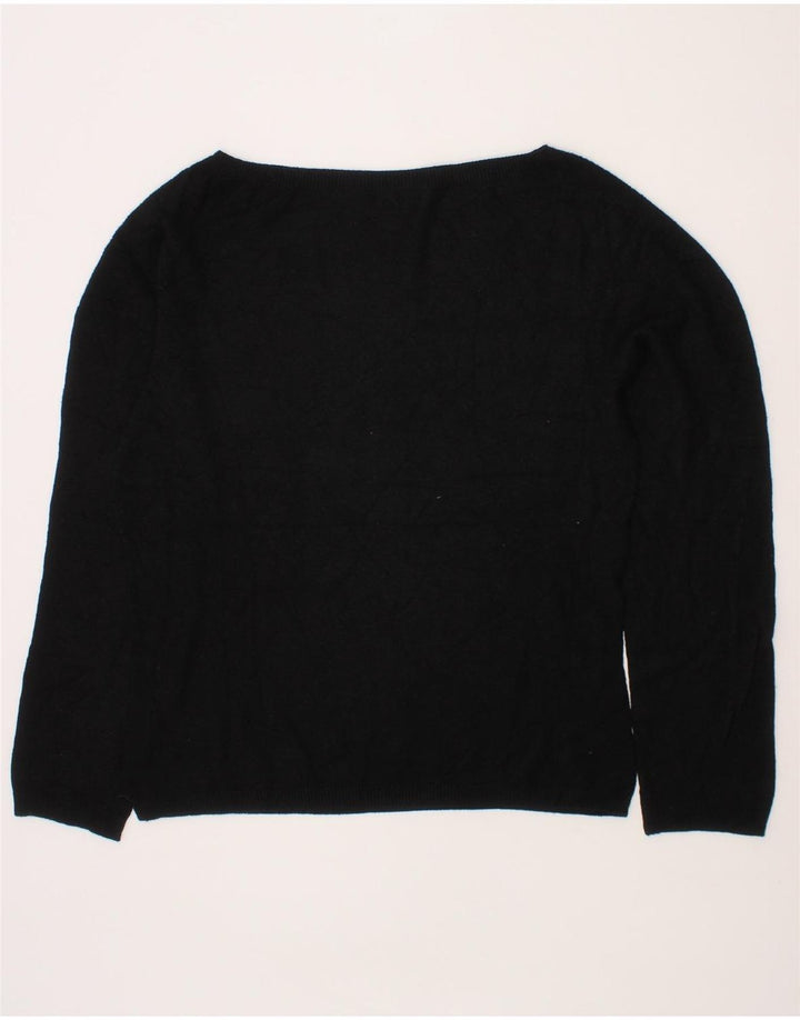 OASIS Womens Boat Neck Jumper Sweater UK 12 Medium  Black Vintage Oasis and Second-Hand Oasis from Messina Hembry 