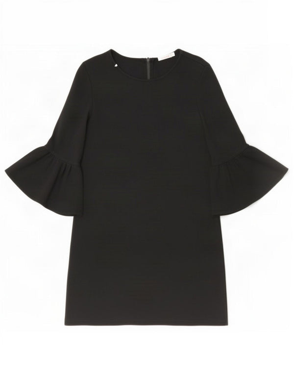 Sun68 Dame 3/4 ærmet Shift Dress UK 10 Small Black Bomuld