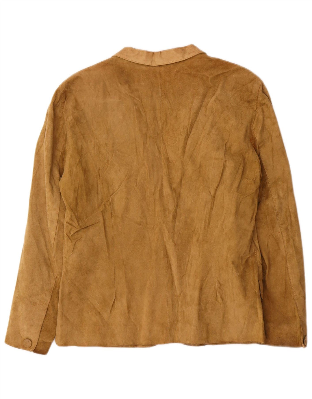 Vintage Dame 2-knaps Ruskind Blazer Jacket UK 14 Medium Beige Læder